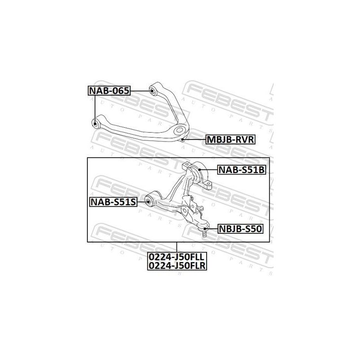 Vikšro valdymo svirtis FEBEST 0224-J50FLR