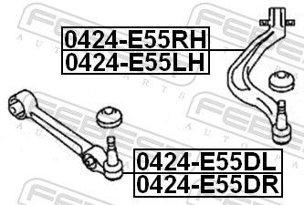 Vikšro valdymo svirtis FEBEST 0424-E55RH