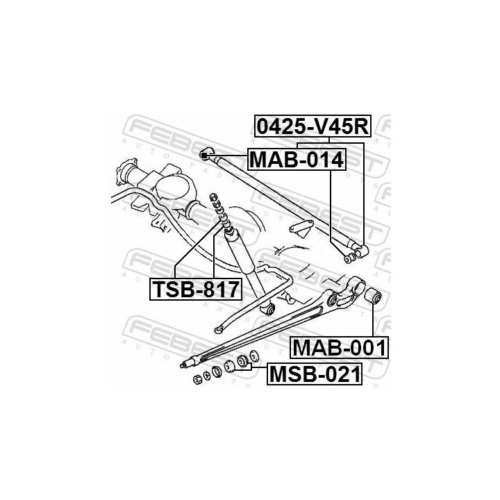 Vikšro valdymo svirtis FEBEST 0425-V45R
