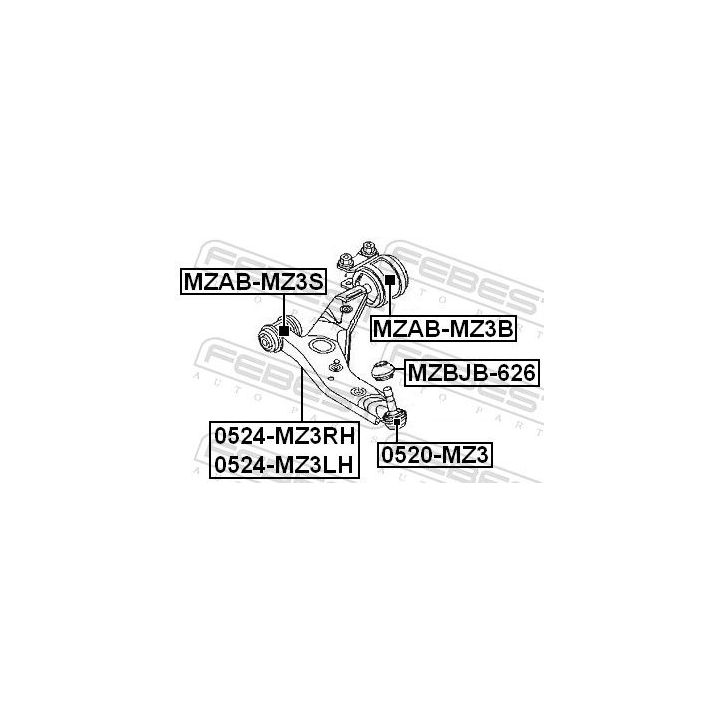 Vikšro valdymo svirtis FEBEST 0524-MZ3LH