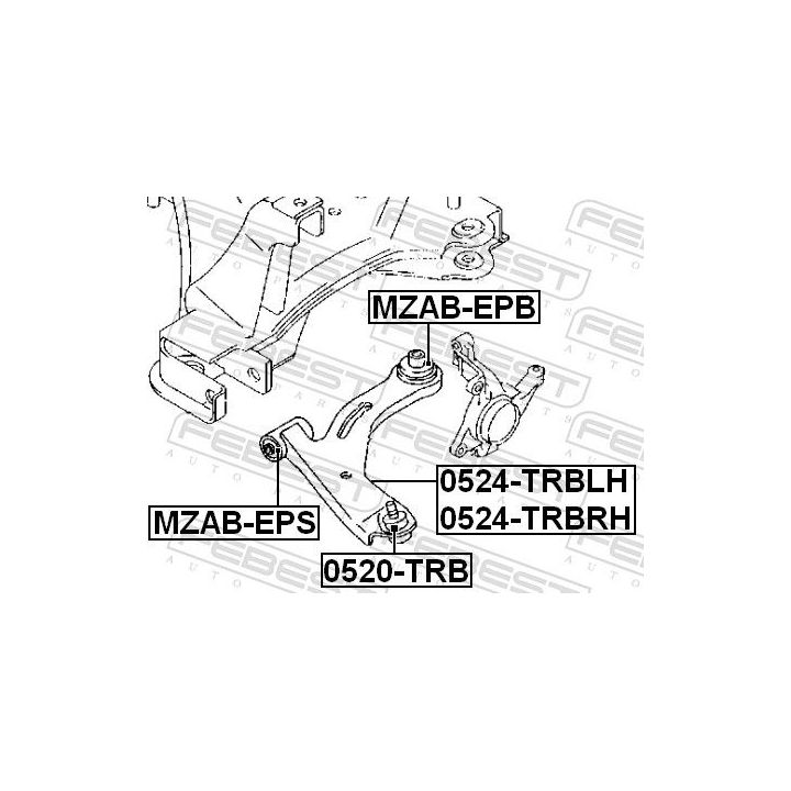 Vikšro valdymo svirtis FEBEST 0524-TRBLH