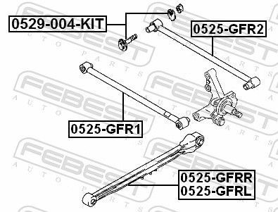 Vikšro valdymo svirtis FEBEST 0525-GFR1