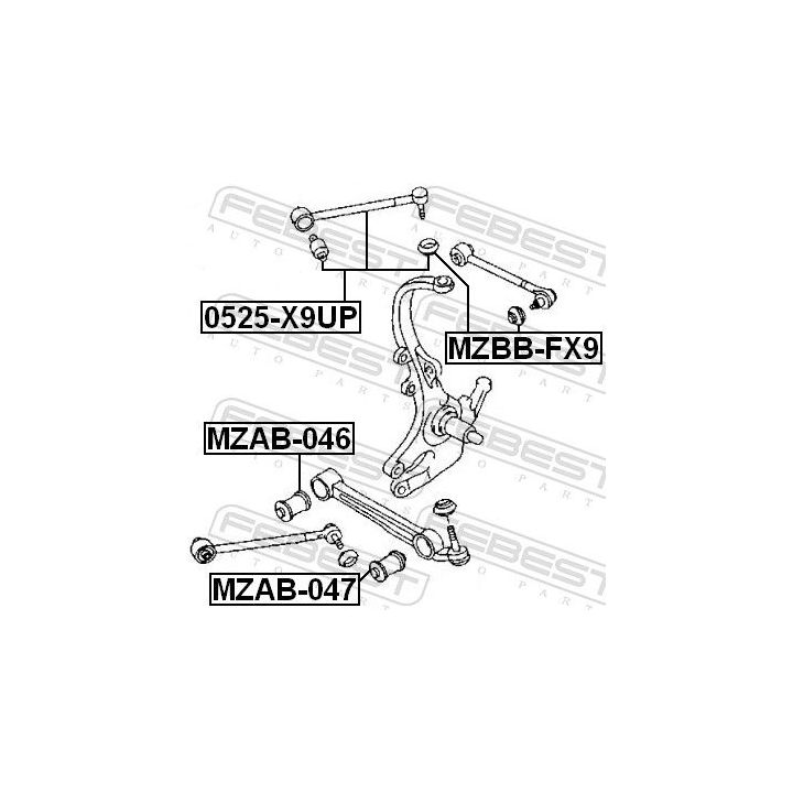 Vikšro valdymo svirtis FEBEST 0525-X9UP