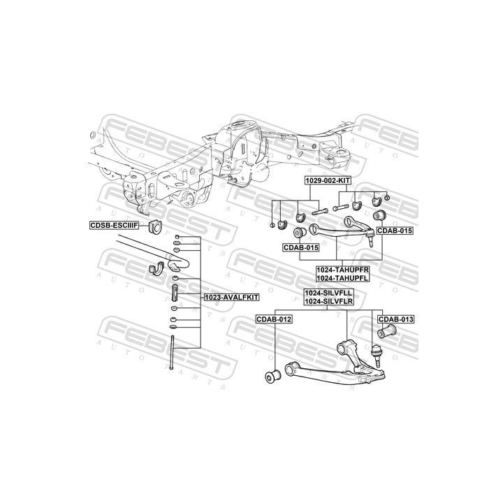 Vikšro valdymo svirtis FEBEST 1024-SILVFLR