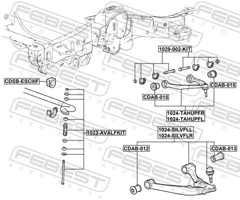 Vikšro valdymo svirtis FEBEST 1024-SILVFLR