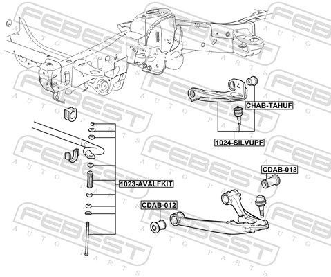Vikšro valdymo svirtis FEBEST 1024-SILVUPF