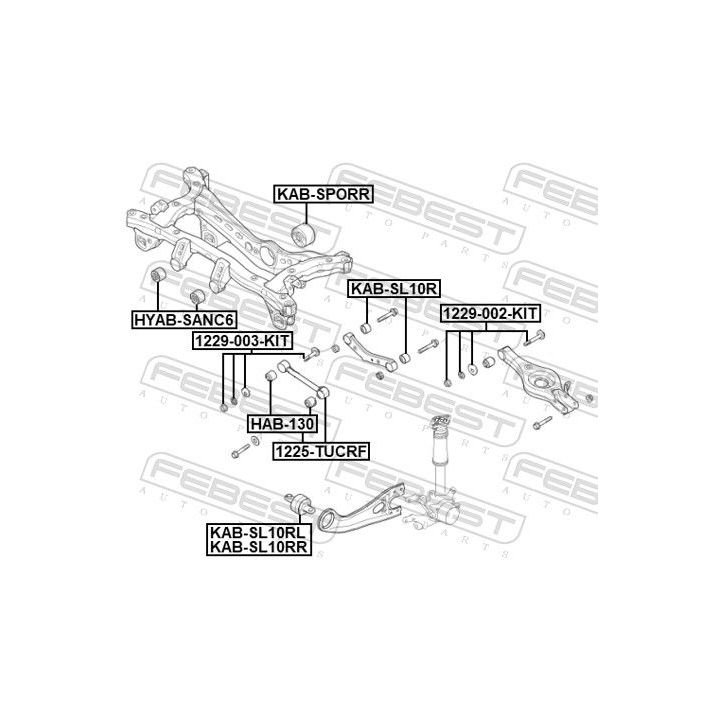 Vikšro valdymo svirtis FEBEST 1225-TUCRF