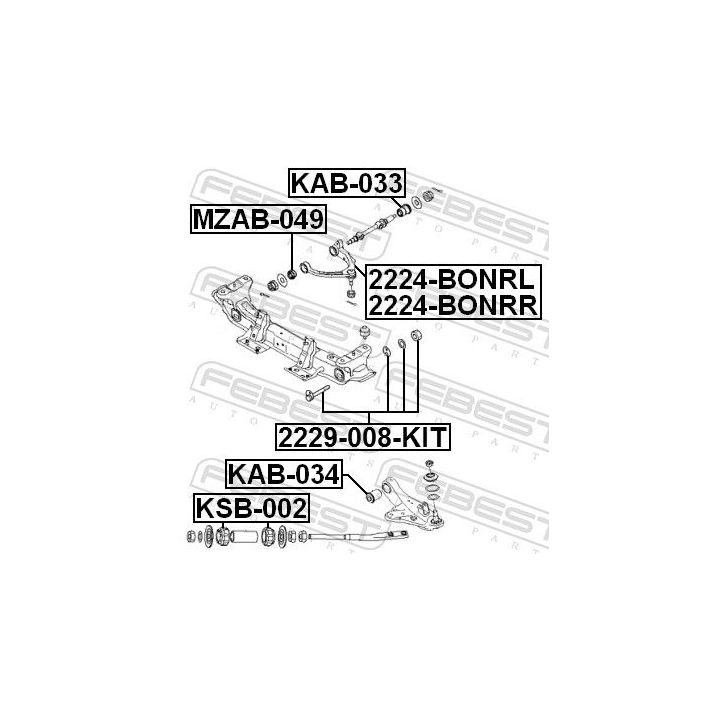 Vikšro valdymo svirtis FEBEST 2224-BONRL