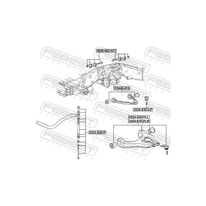 Vikšro valdymo svirtis FEBEST 3224-ESCFLR