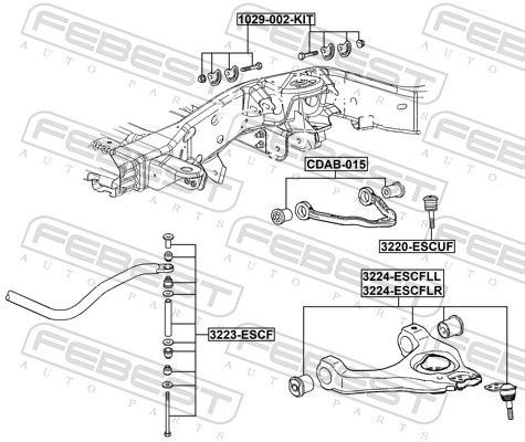 Vikšro valdymo svirtis FEBEST 3224-ESCFLR