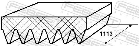V formos rumbuoti diržai FEBEST 88128-6L1113