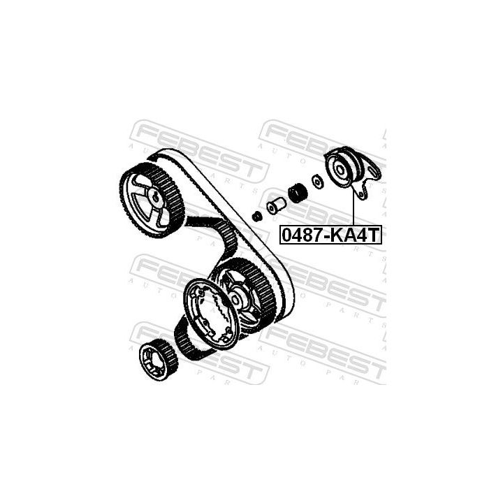 įtempiklio skriemulys, paskirstymo diržas FEBEST 0487-KA4T