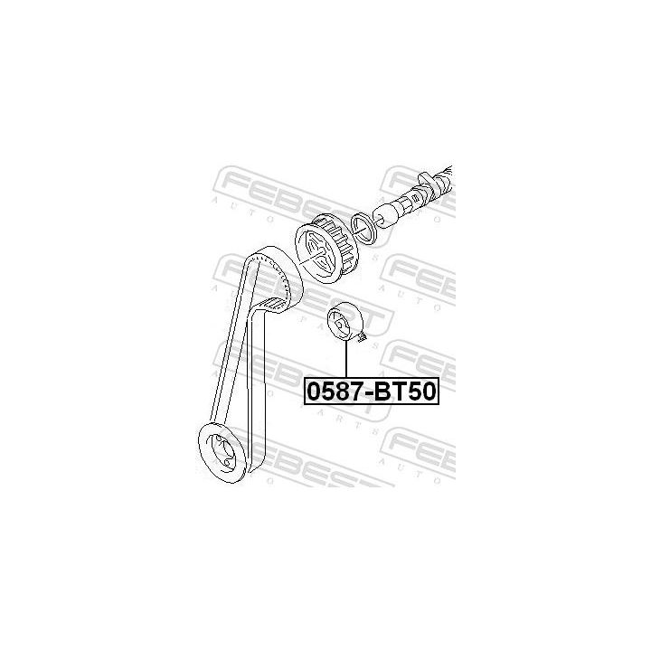 įtempiklio skriemulys, paskirstymo diržas FEBEST 0587-BT50