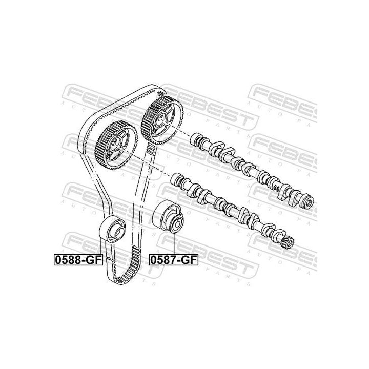 įtempiklio skriemulys, paskirstymo diržas FEBEST 0587-GF