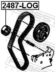 įtempiklio skriemulys, paskirstymo diržas FEBEST 2487-LOG