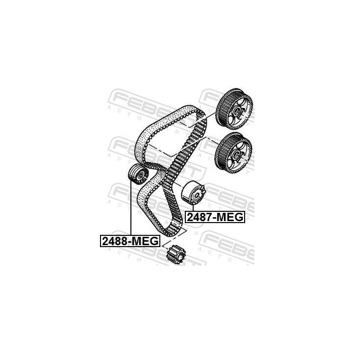įtempiklio skriemulys, paskirstymo diržas FEBEST 2487-MEG