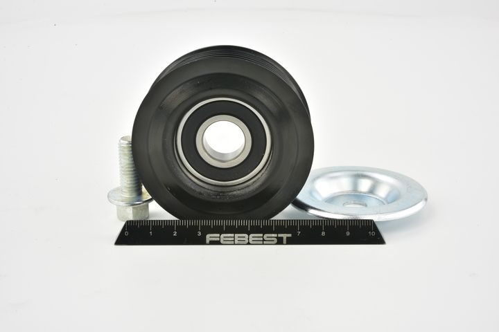 įtempiklio skriemulys, V formos rumbuotas diržas FEBEST 0587-DE