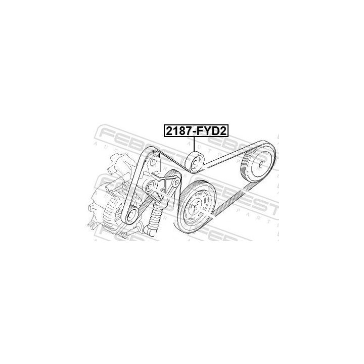 Kreipiantysis skriemulys, V formos rumbuotas diržas FEBEST 2187-FYD2
