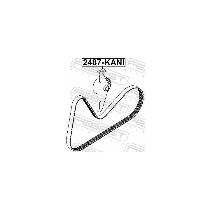 įtempiklio skriemulys, V formos rumbuotas diržas FEBEST 2487-KANI