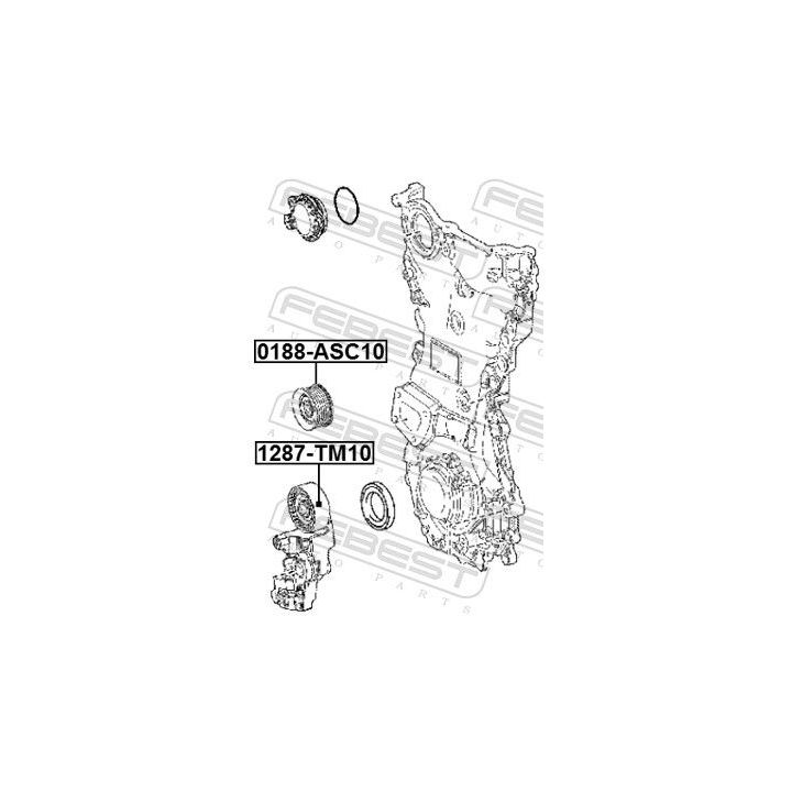 Kreipiantysis skriemulys, V formos rumbuotas diržas FEBEST 0188-ASC10