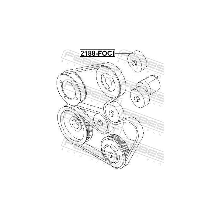 Kreipiantysis skriemulys, V formos rumbuotas diržas FEBEST 2188-FOCI