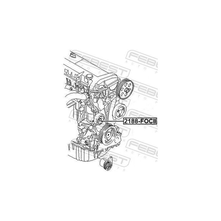 Kreipiantysis skriemulys, V formos rumbuotas diržas FEBEST 2188-FOCII