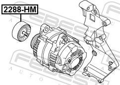 Kreipiantysis skriemulys, V formos rumbuotas diržas FEBEST 2288-HM