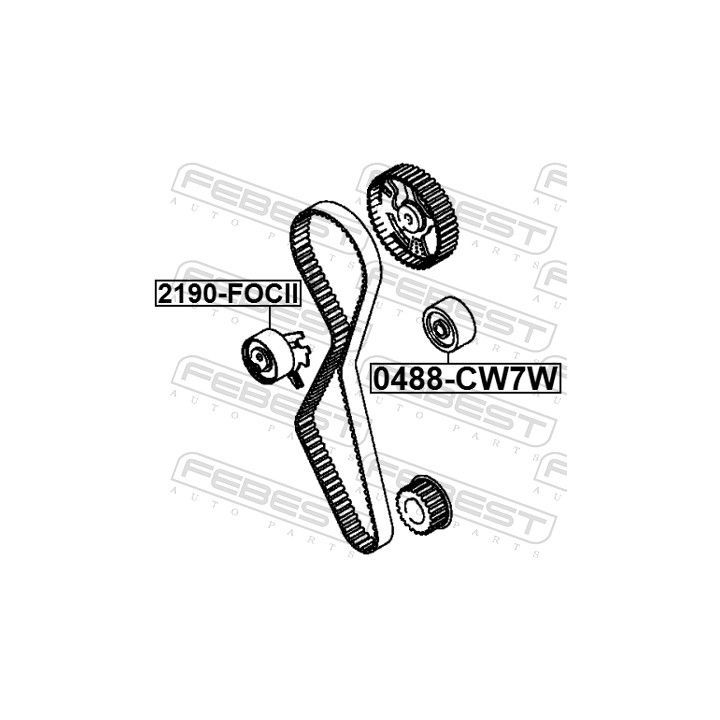 Kreipiantysis skriemulys, paskirstymo diržas FEBEST 0488-CW7W