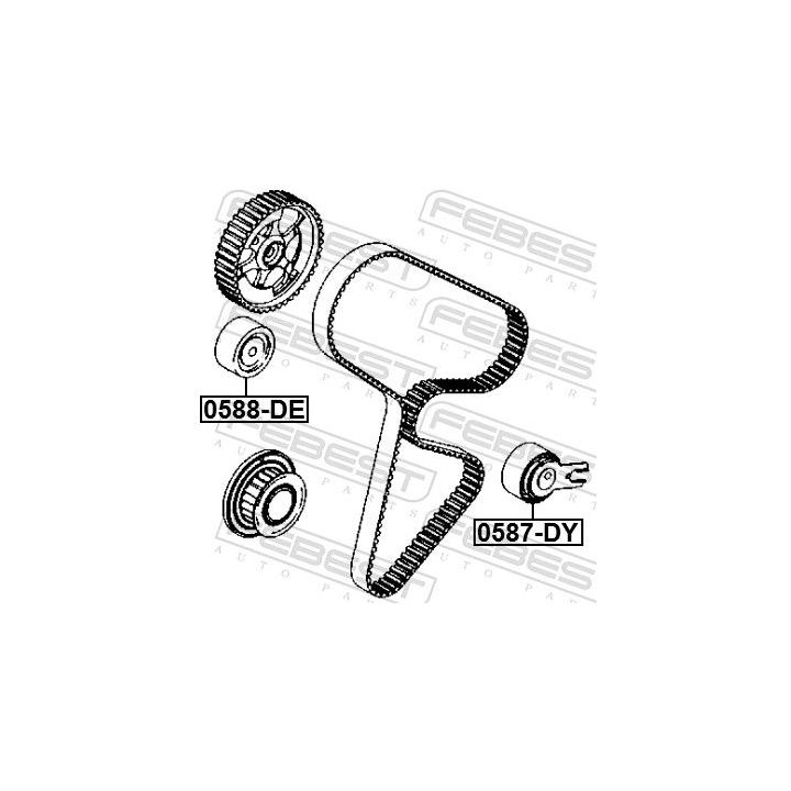 Kreipiantysis skriemulys, paskirstymo diržas FEBEST 0588-DE
