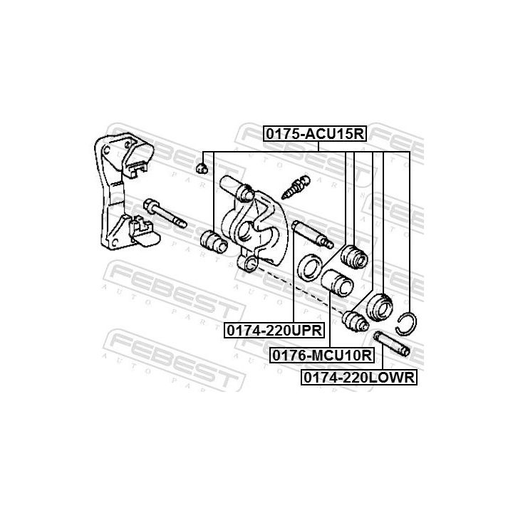 Remonto komplektas, stabdžių apkaba FEBEST 0175-ACU15R