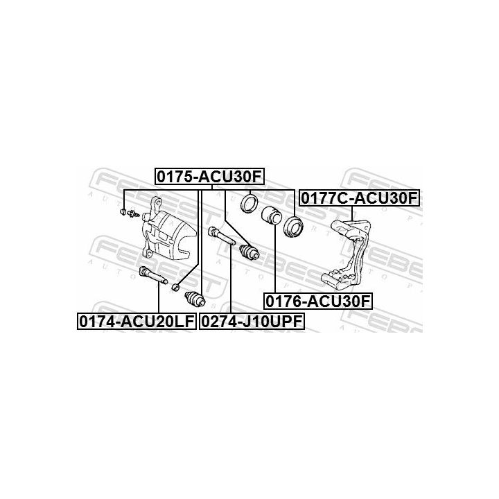 Remonto komplektas, stabdžių apkaba FEBEST 0175-ACU30F