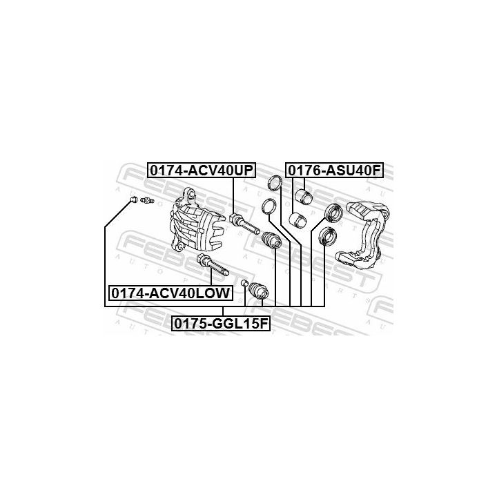 Remonto komplektas, stabdžių apkaba FEBEST 0175-GGL15F