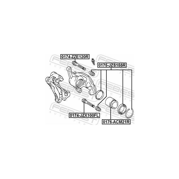 Remonto komplektas, stabdžių apkaba FEBEST 0175-JZS155R