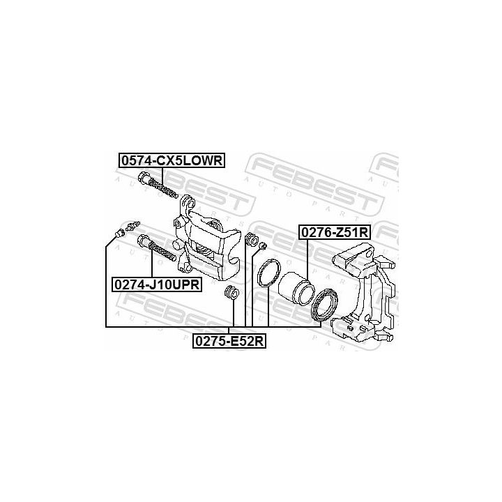 Remonto komplektas, stabdžių apkaba FEBEST 0275-E52R