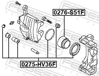 Remonto komplektas, stabdžių apkaba FEBEST 0275-HV36F