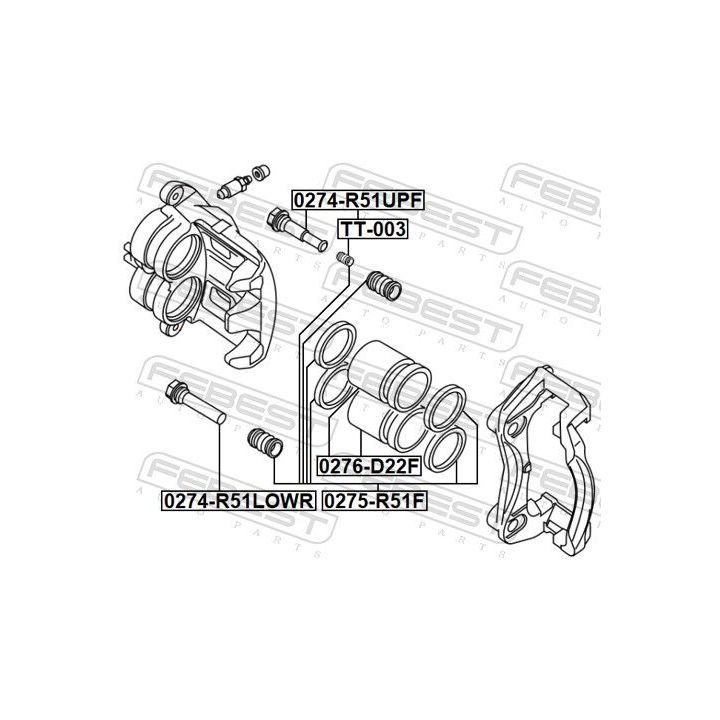 Remonto komplektas, stabdžių apkaba FEBEST 0275-R51F
