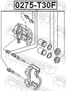 Remonto komplektas, stabdžių apkaba FEBEST 0275-T30F