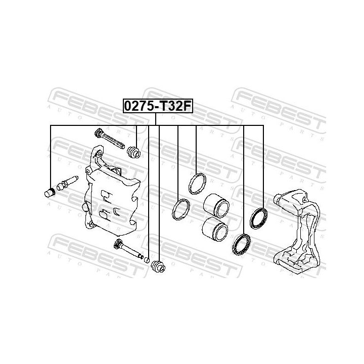 Remonto komplektas, stabdžių apkaba FEBEST 0275-T32F