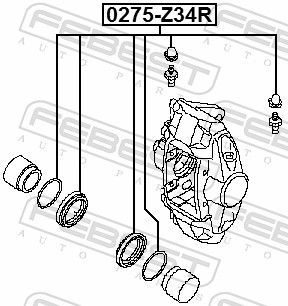 Remonto komplektas, stabdžių apkaba FEBEST 0275-Z34R
