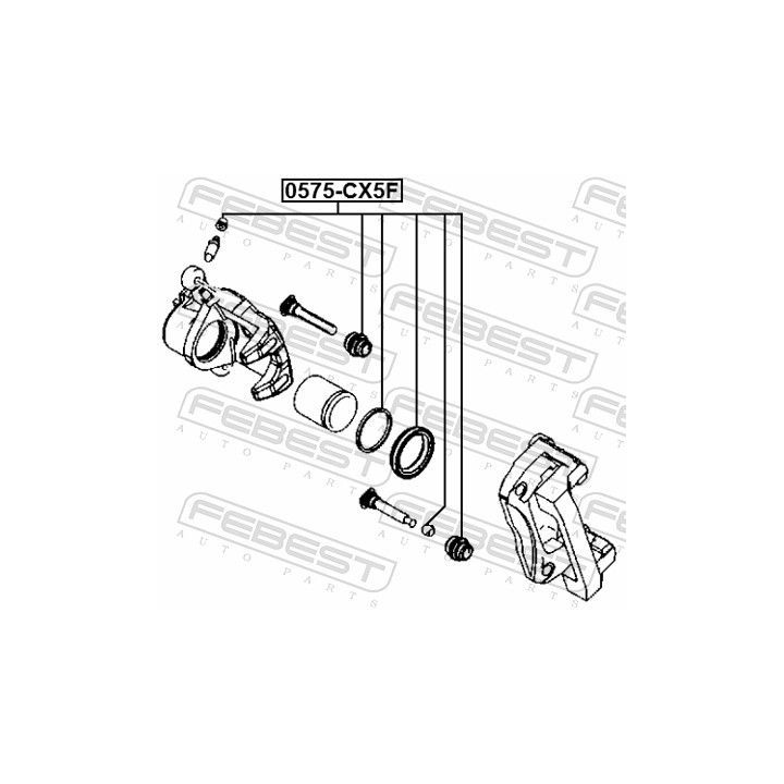 Remonto komplektas, stabdžių apkaba FEBEST 0575-CX5F