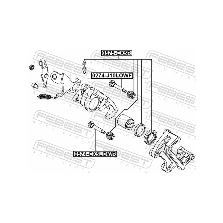 Remonto komplektas, stabdžių apkaba FEBEST 0575-CX5R