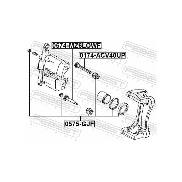 Remonto komplektas, stabdžių apkaba FEBEST 0575-GJF
