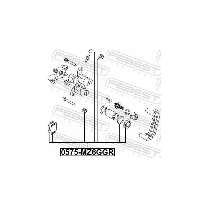 Remonto komplektas, stabdžių apkaba FEBEST 0575-MZ6GGR