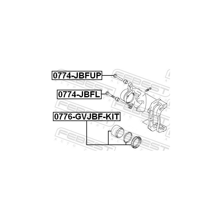 Remonto komplektas, stabdžių apkaba FEBEST 0776-GVJBF-KIT