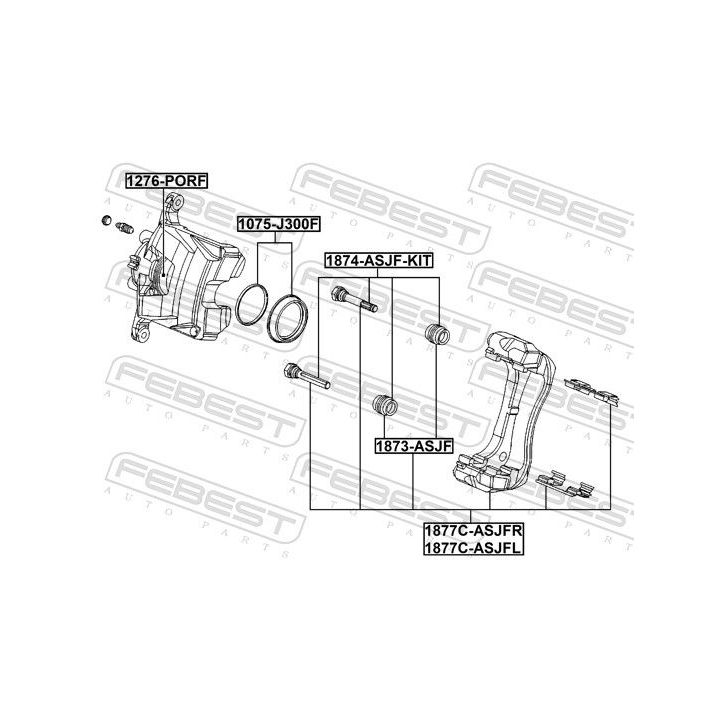 Remonto komplektas, stabdžių apkaba FEBEST 1075-J300F