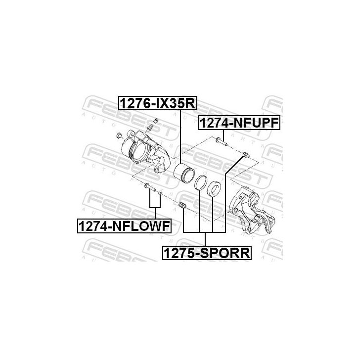 Remonto komplektas, stabdžių apkaba FEBEST 1275-SPORR