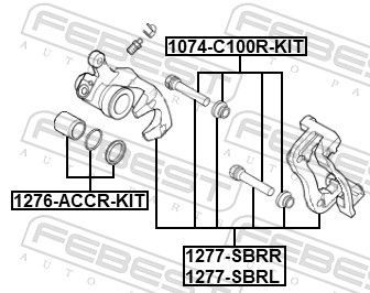 Remonto komplektas, stabdžių apkaba FEBEST 1276-ACCR-KIT