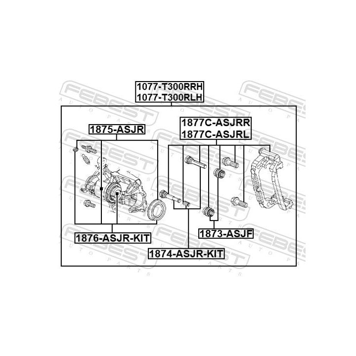 Remonto komplektas, stabdžių apkaba FEBEST 1876-ASJR-KIT