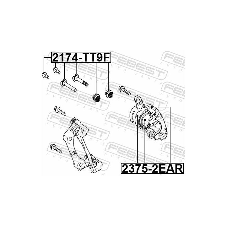 Remonto komplektas, stabdžių apkaba FEBEST 2375-2EAR