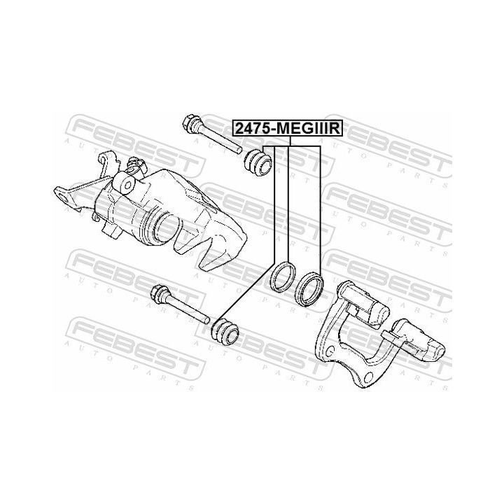 Remonto komplektas, stabdžių apkaba FEBEST 2475-MEGIIIR